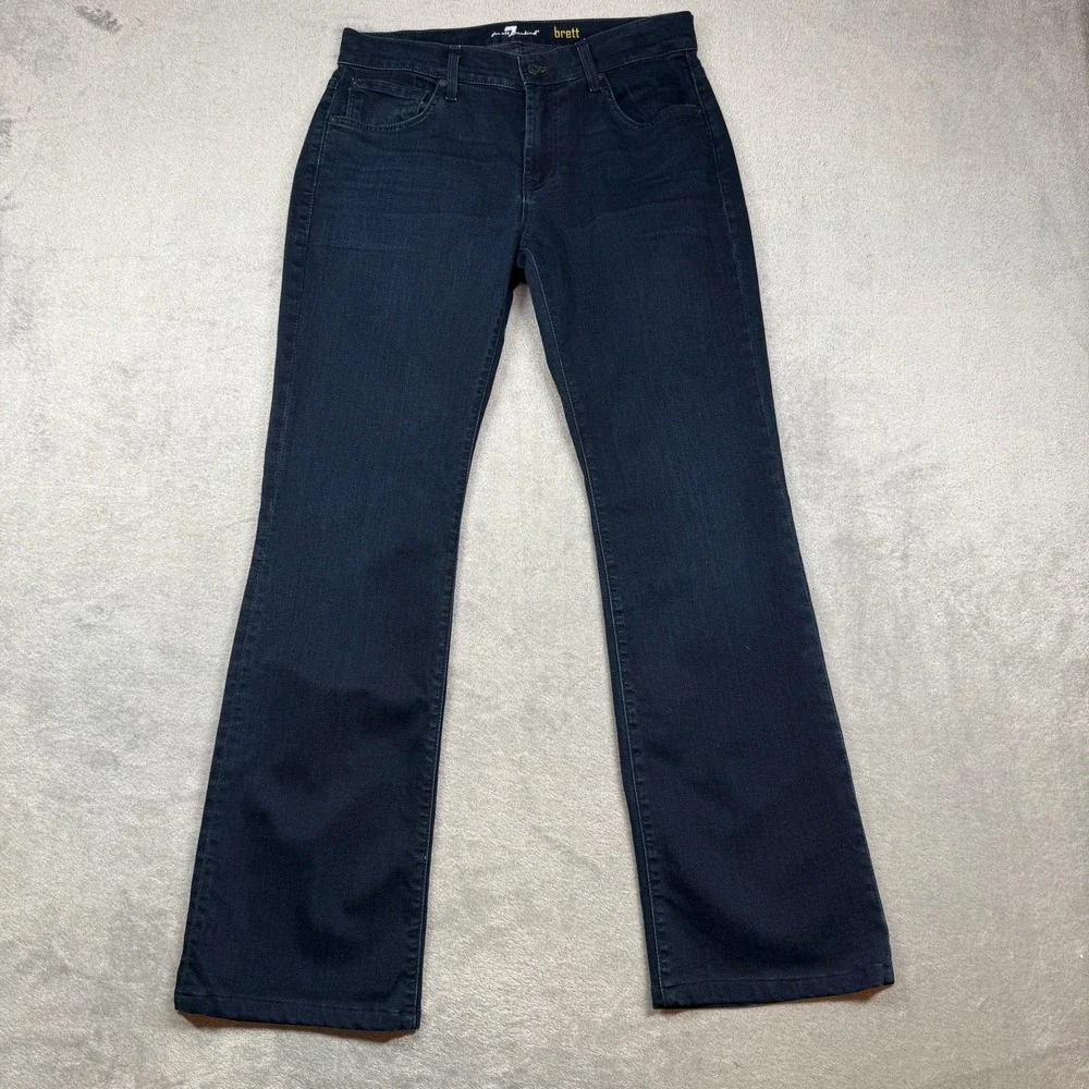 7 For All Mankind Brett Modern Bootcut Jeans Dark Wash Mens 31 Made in USA